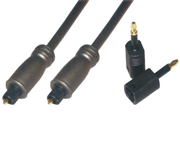 Foto Tikoo Cable para audio óptico Toslink macho / macho 2 metros+ 2 adaptadores jack 3,5 mm ópticos machos(MC760-2M)