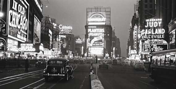 Foto Times square at night, nyc 1938