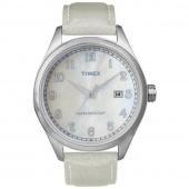 Foto Timex Ladies Retro Mother Of Pearl Leather Strap Watch