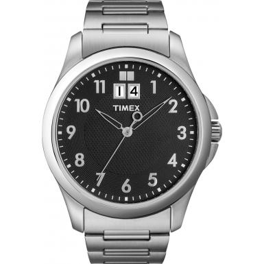 Foto Timex Mens Classic Black Dial Metal Bracelet Watch Model Number:T2N249