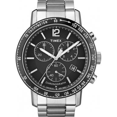 Foto Timex Mens Indiglo PREMIUM Black Silver Watch Model Number:T2N563