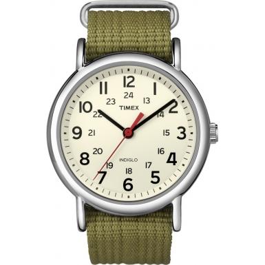 Foto Timex Mens Indiglo WEEKENDER Natural Olive Watch Model Number:T2N651