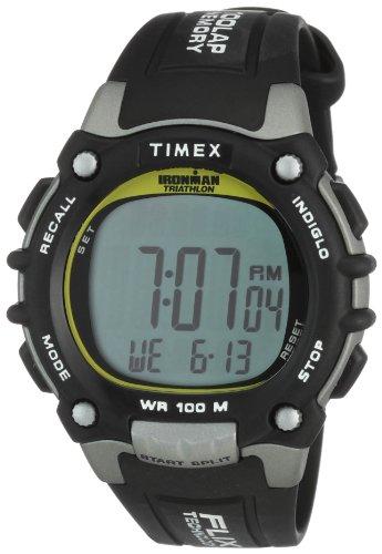 Foto Timex Sports T5E231 - Reloj de caballero de cuarzo, correa de goma color negro (con alarma, cuenta vueltas, cronómetro, luz)