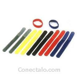 Foto Tira Velcro Ordena-cables 10-pack (20x185mm 5 Colores)