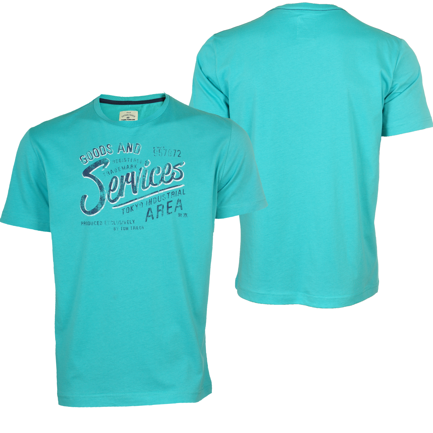 Foto Tom Tailor Services Hombres T-shirt Turquesa