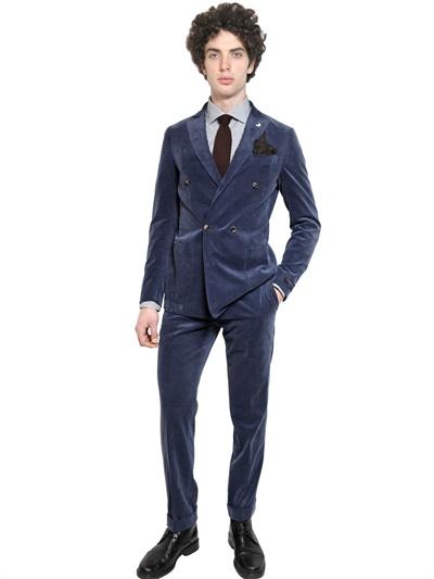 Foto tombolini traje slim fit mini corduroy cashco