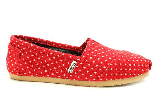 Foto TOMS Classics Dot Shoes RED Size: 4