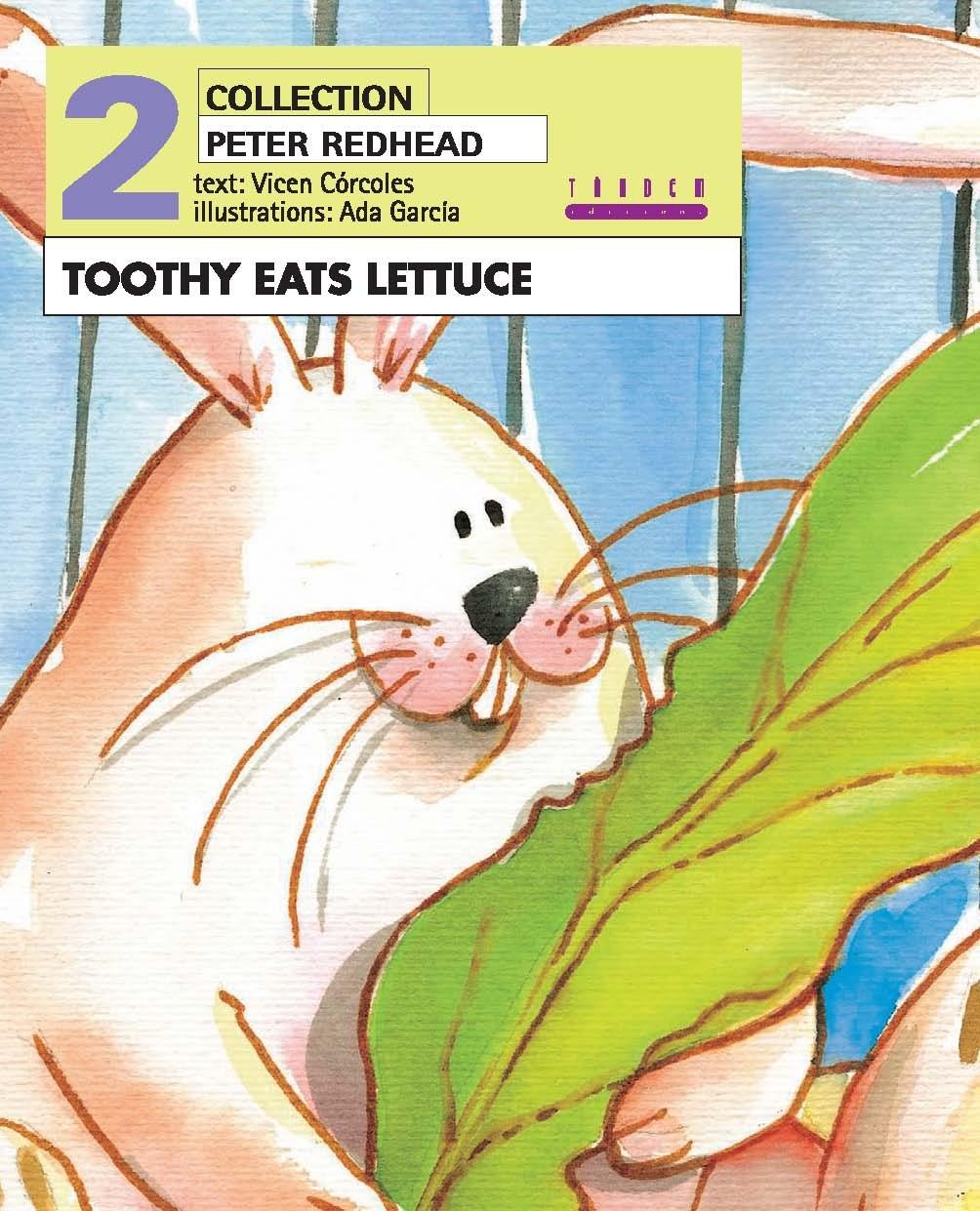 Foto Toothy eats lettuce