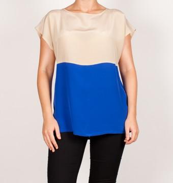 Foto top azul y beis second female color block