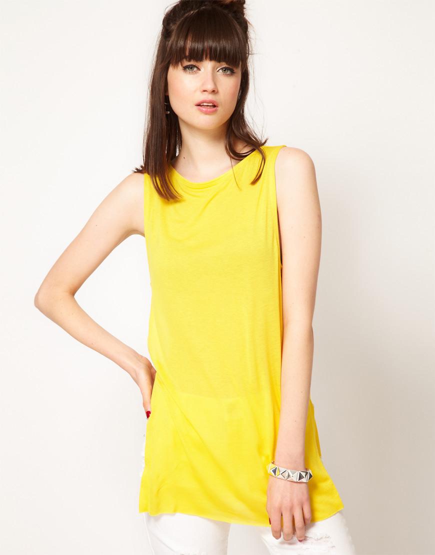Foto Top con tiras de Cheap Monday Amarillo