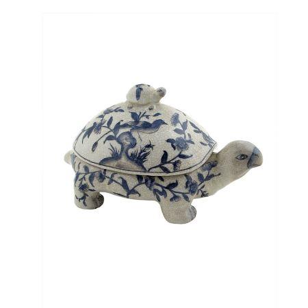 Foto Tortuga 18cm -Azulcraquelado en Porcelana Adèle Carey