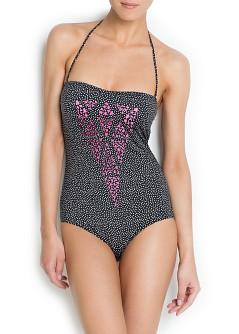 Foto Touch - Bañador Troquelado Lunares By Guillermina Baeza negro MANGO