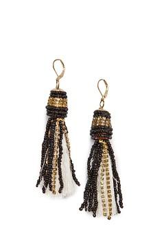 Foto Touch - Pendientes Borlas Abalorios negro MANGO