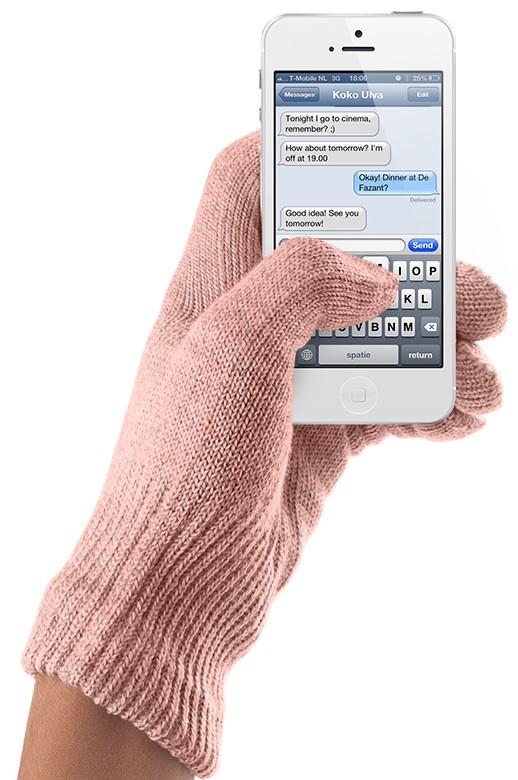 Foto Touchscreen gloves Coral pink - Unisex (S/M)