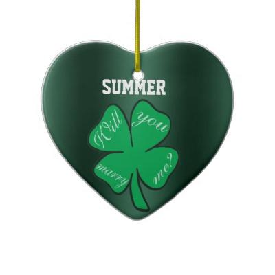 Foto Trébol irlandés usted me casará propuesta de matri Ornamento Para...