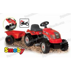Foto Tractor Smoby rojo con remolque