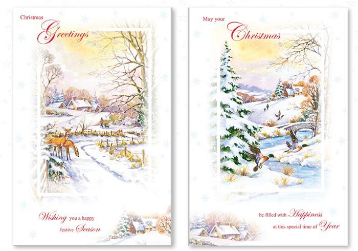 Foto Traditional Christmas Scene Christmas Cards 22cm X 14.5cm 8/Pack - ...