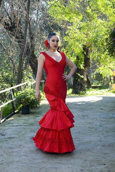 Foto Traje de Flamenca. Carmin