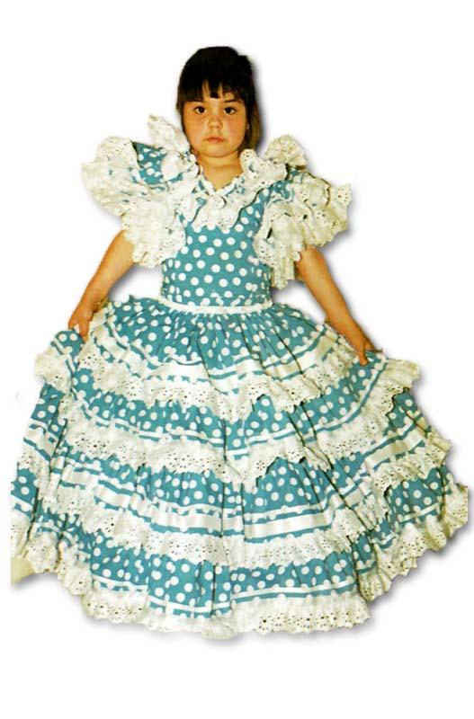 Foto TRAJE DE SEVILLANA SIN CINTAS AZUL TALLA 6 AÑ