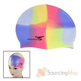 Foto tramo adultos multicolor de silicona nadar nadar tapa sombrero