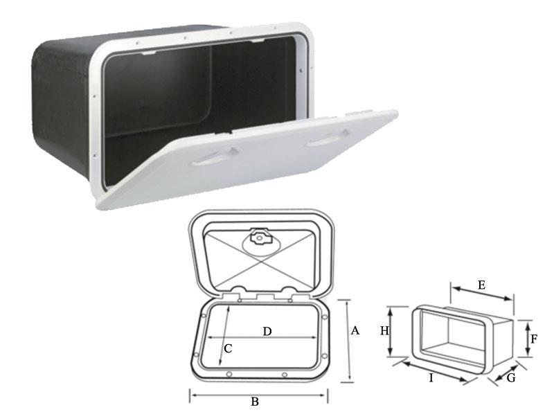 Foto trampilla de ordenación plastimo 353 x 606 con caja trampilla estándar/gris claro