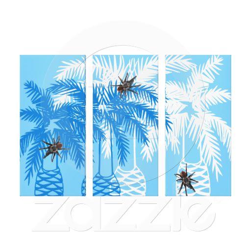 Foto tres o solo usted tarantulas azules de la palma de Impresion En Lona
