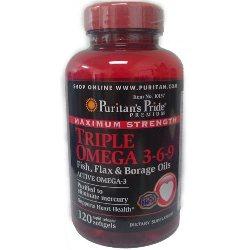 Foto Triple Omega 3-6-9 Puritan's Pride 120 capsulas