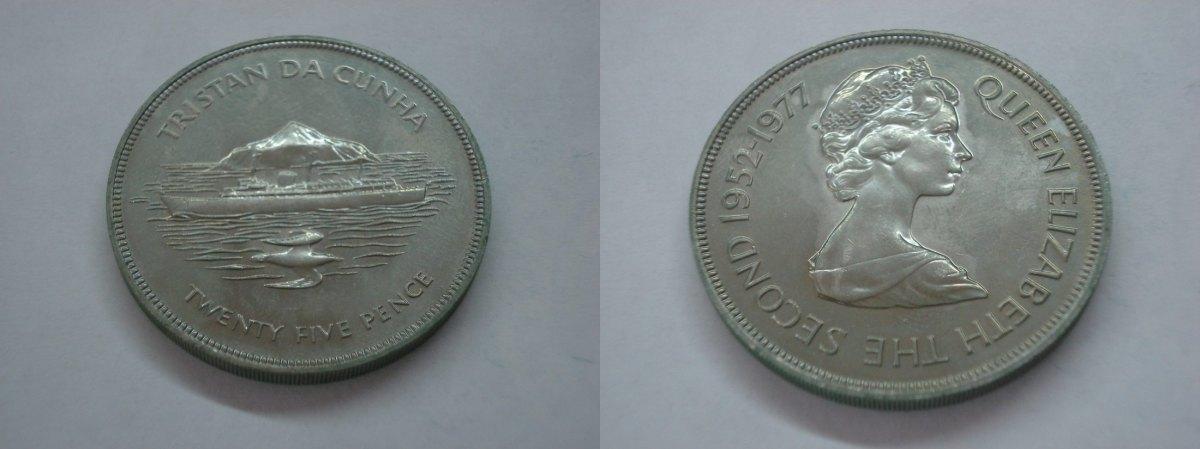 Foto Tristan da Cunha 25 Pence 1977