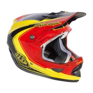 Foto Troy Lee Designs Casco D3 Carbon Mirage Rojo Amarillo 2013