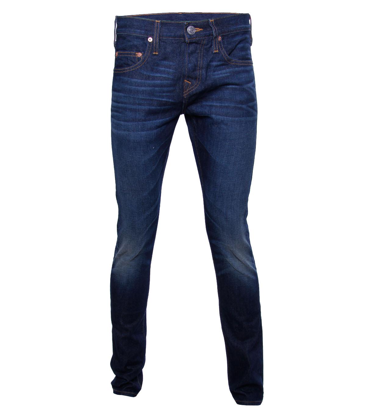 Foto True Religion Mid Blue Washed/Creased Denim Jeans