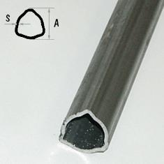 Foto Tubo 1m triángulo 43,5X3,4mm Ext.