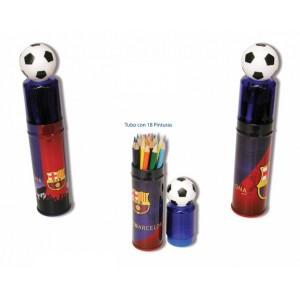 Foto Tubo metal c/18 pinturas fcbarcelona (*)