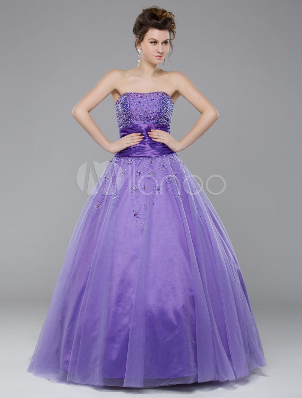 Foto Tul lavanda lindo vestido de fiesta-vestido de la mujer