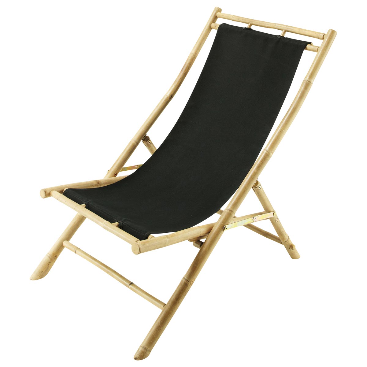 Foto Tumbona / silla de playa plegable bambú negro Robinson