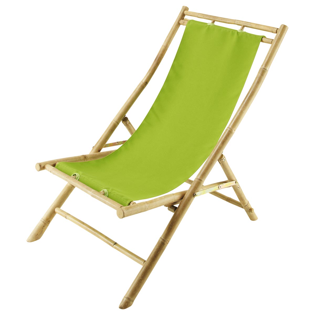Foto Tumbona / silla de playa plegable bambú verde Robinson