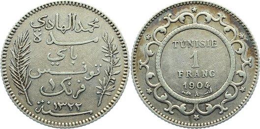 Foto Tunesien 1 Franc A 1322 Ah