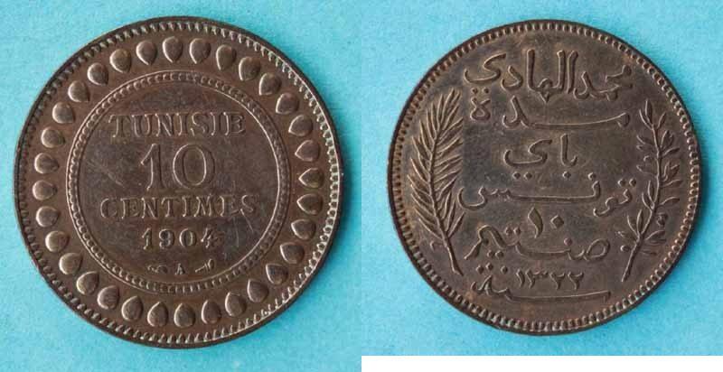 Foto tunesien 10 centimes 1904