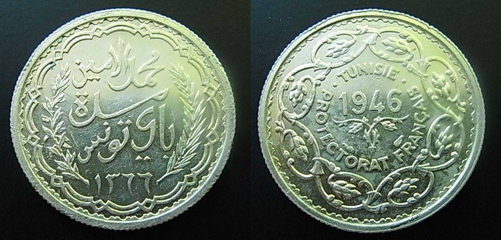 Foto Tunesien 10 Franc 1946