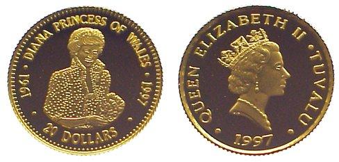 Foto Tuvalu 20 Dollars Gold 1997