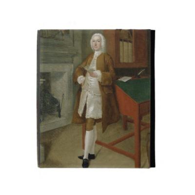 Foto Un hombre desconocido en una biblioteca, c.1740-41