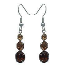 Foto Una 3 tono ámbar swarovski crystal plata revestidos de pendiente