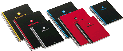 Foto Unipapel cuadernos espiral uniextra 04 4º 100h cuad 4 envase de 5 uds color negro/rojo (Paquete de 5 unidades)