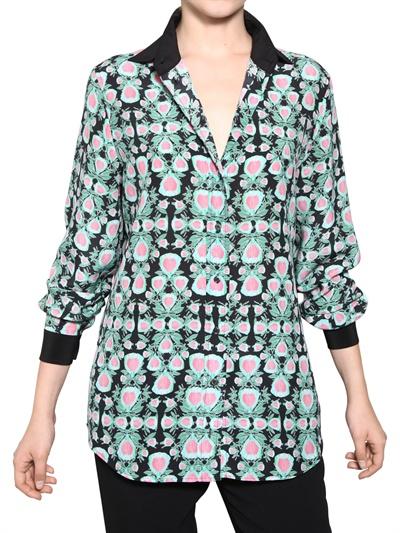 Foto uniqueness printed crepe de chine shirt