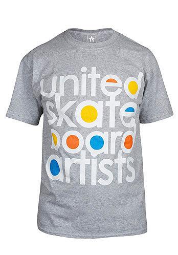 Foto United Skateboard Artists Century T-Shirt grey/white orange yellow blue