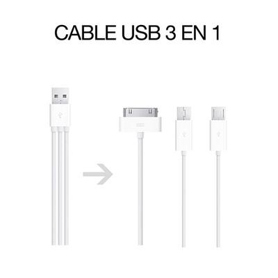 Foto Unotec Cable Usb 3 En 1 Three In One, Usb, Microusb, Miniusb, Ipad/iphone/ipod