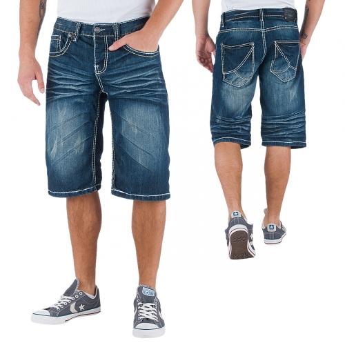 Foto Urban Surface verde olivar pantalones cortos oscuro azul vaquero
