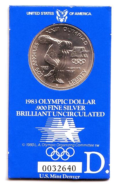 Foto Usa 1 Dollar mit Blister 1983 D