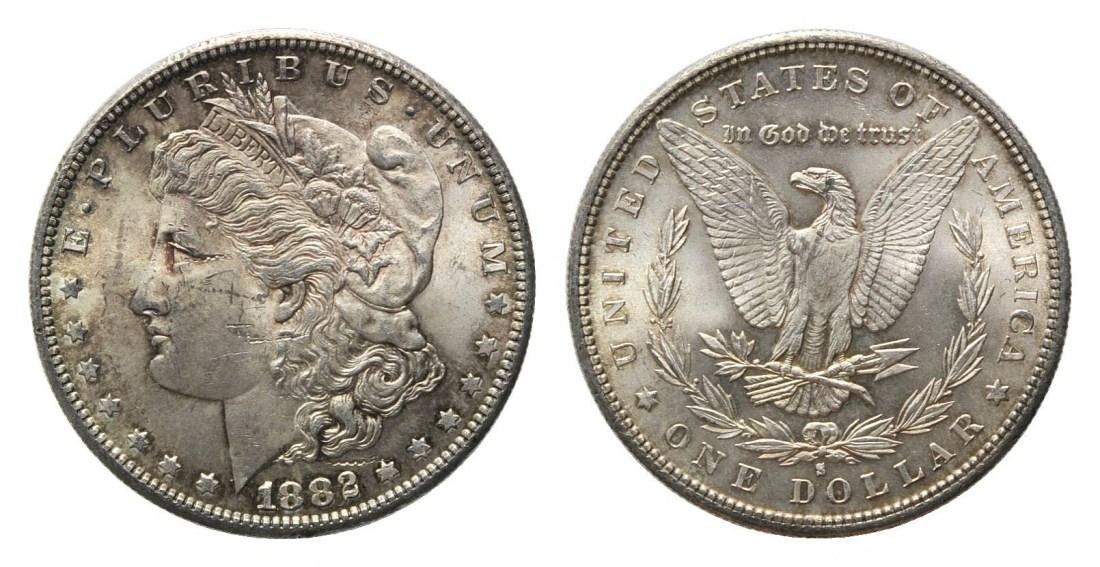 Foto Usa, Morgan-Dollar 1882 S, San Franscisc,