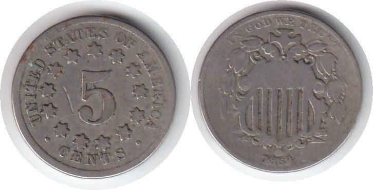 Foto Usa Shield Nickel 1869