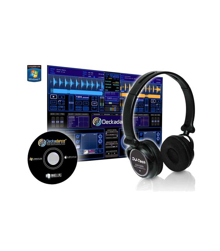 Foto usb headphones with built-in soundcard dj tech djh555